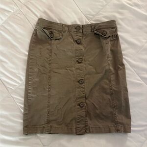 New York & Company Olive Cargo Button-Front Pencil Skirt